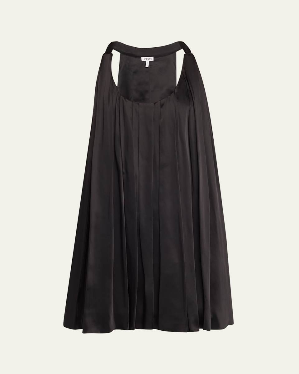 Baby Doll Pleated Trapeze Mini Dress